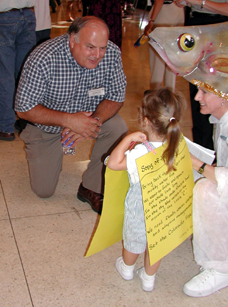 Grand Canyon Superintendent Joe Alston listens to LR’s Junior Habitat Security Force




