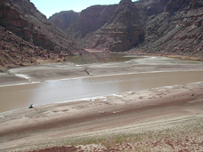 Sediment filling in Lake Powell reservoir